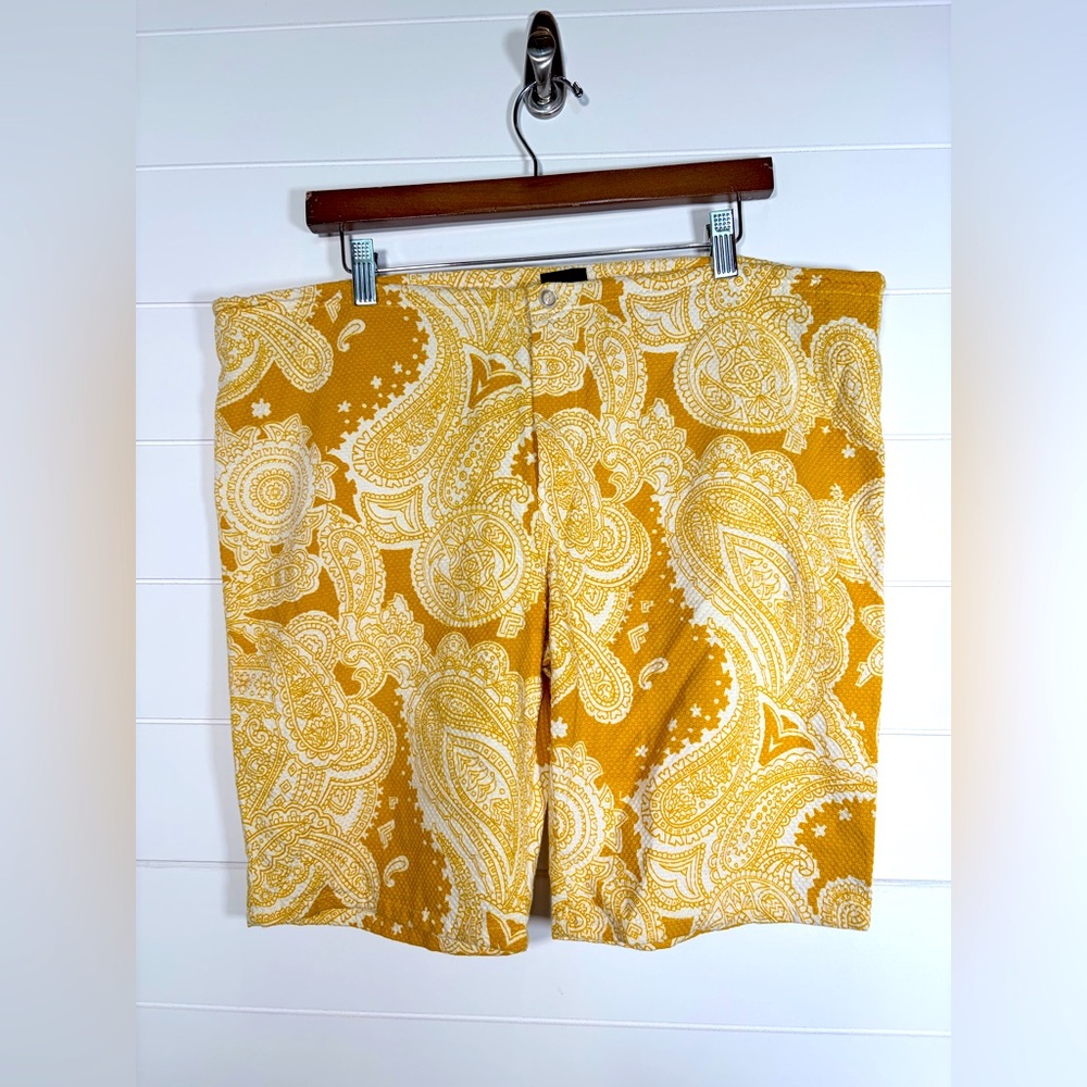 Sears The Men’s Store Yellow Mustard Paisley Men's Shorts Large